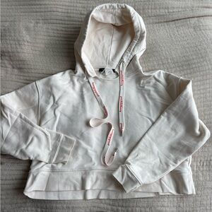A-COLD-WALL Ivory Cropped Cotton Hoodie with Logo Drawstrings